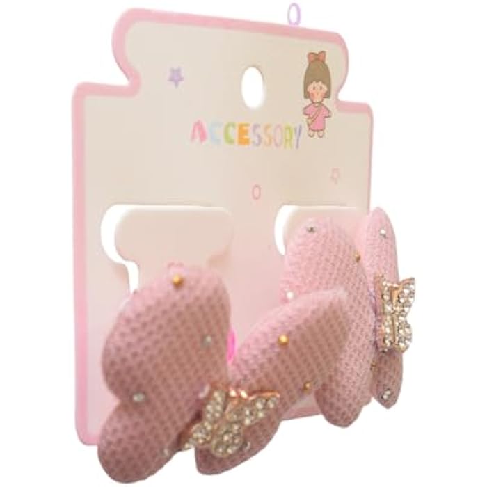 Daphne 2 Pieces Butterfly Shape Hair Ties - Pink Fuchia - Image 3